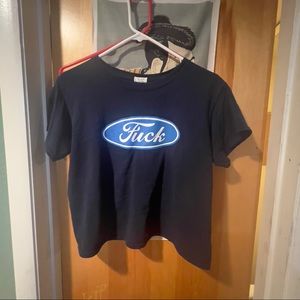 Rare Brandy Melville Profanity Graphic crop /Baby Tee